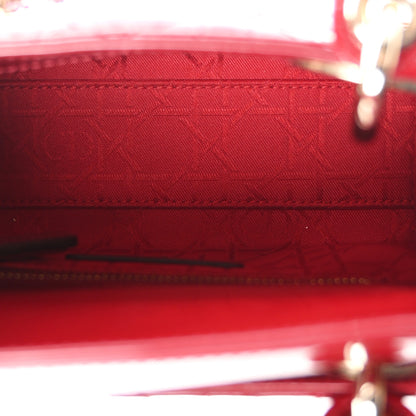 Christian Dior Patent Cannage Mini Lady Dior Red 4 of 10
