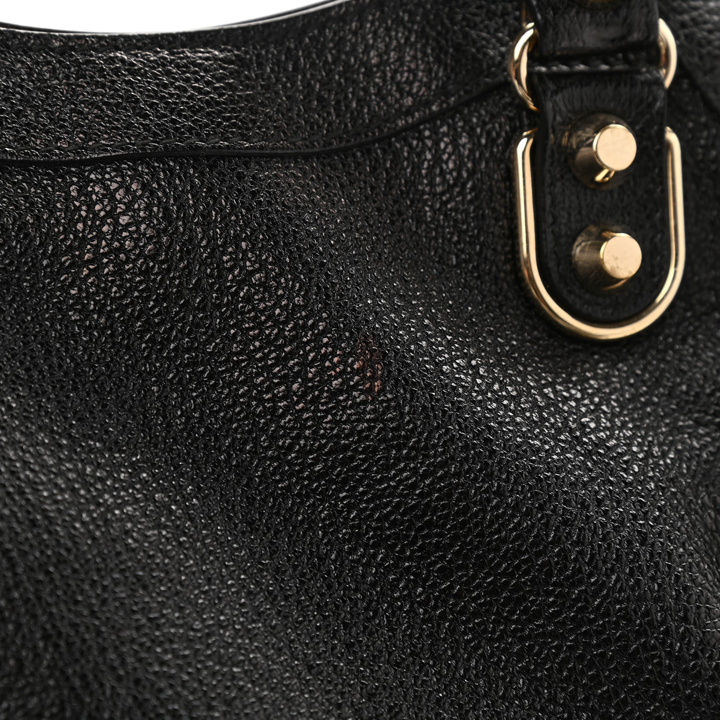 Chevre Gold Metallic Edge Hardware Mini City Black