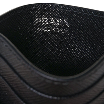 Prada Saffiano Triangle Card Case Black 6 of 9