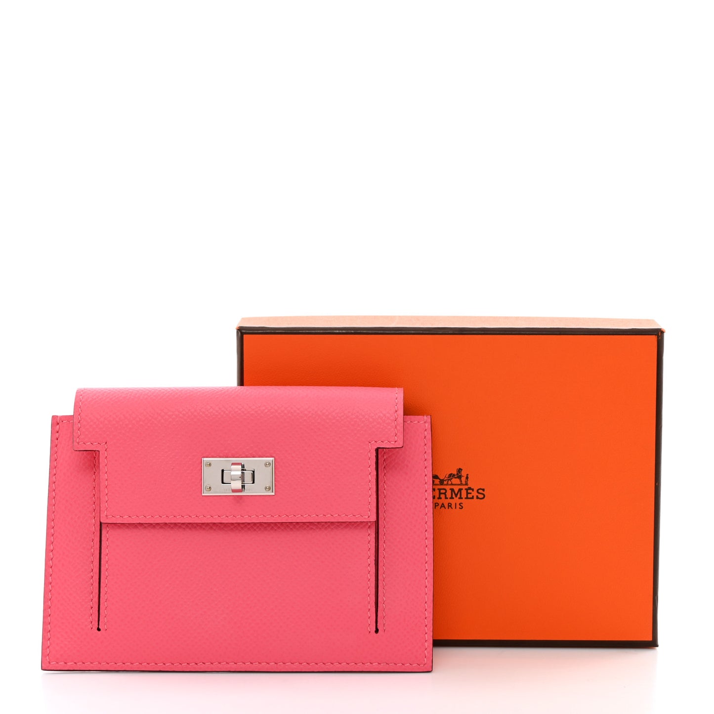 Epsom Kelly Pocket Compact Wallet Rose Azalee