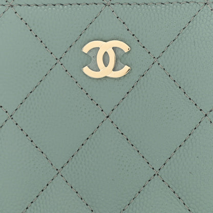 Chanel Caviar Quilted Medium Zip Around Wallet Dark Green 9 of 12
