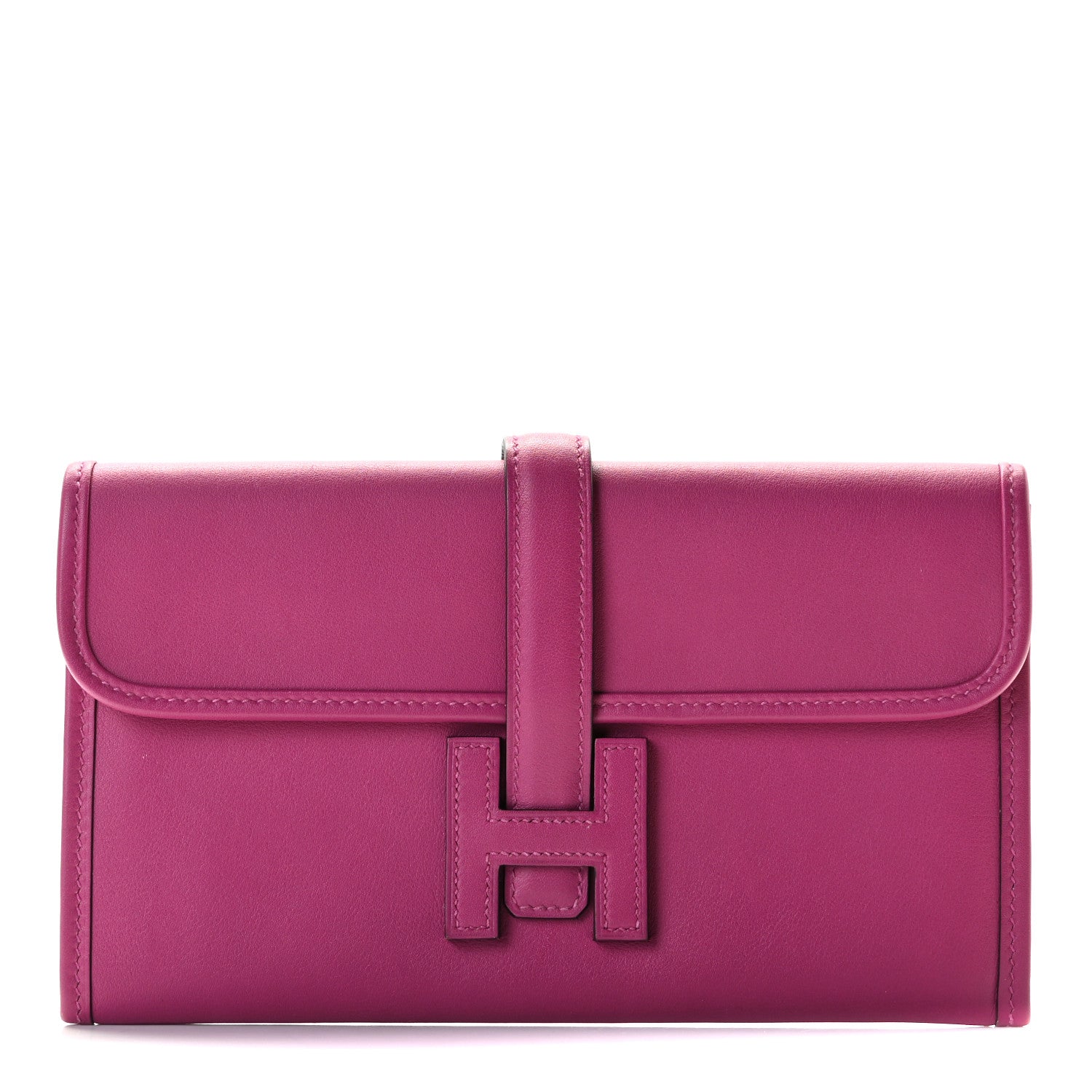 Hermes Swift Jige Duo Clutch Rose Pourpre Black 1 of 8