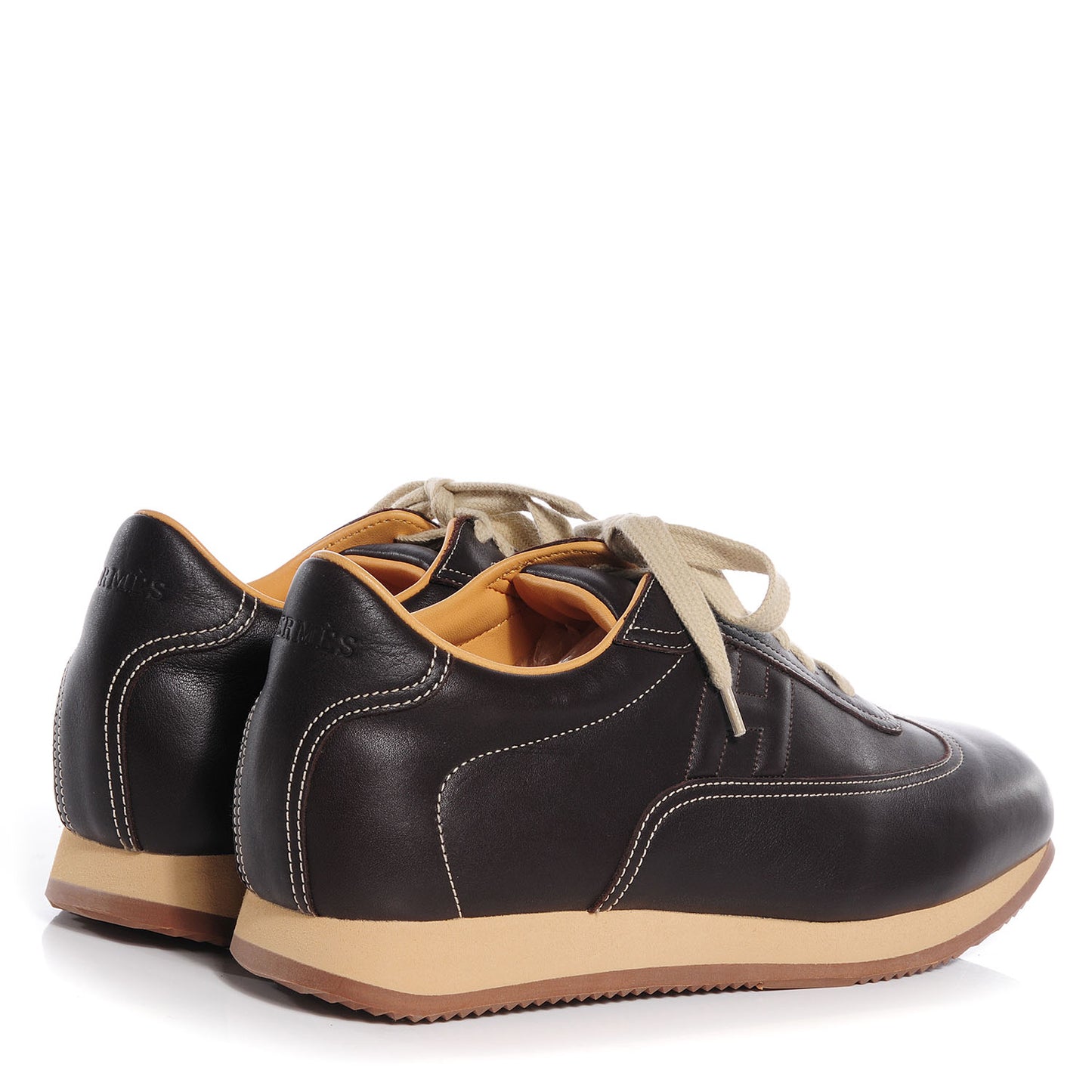 Leather Quick Sneakers 42.5 Brown