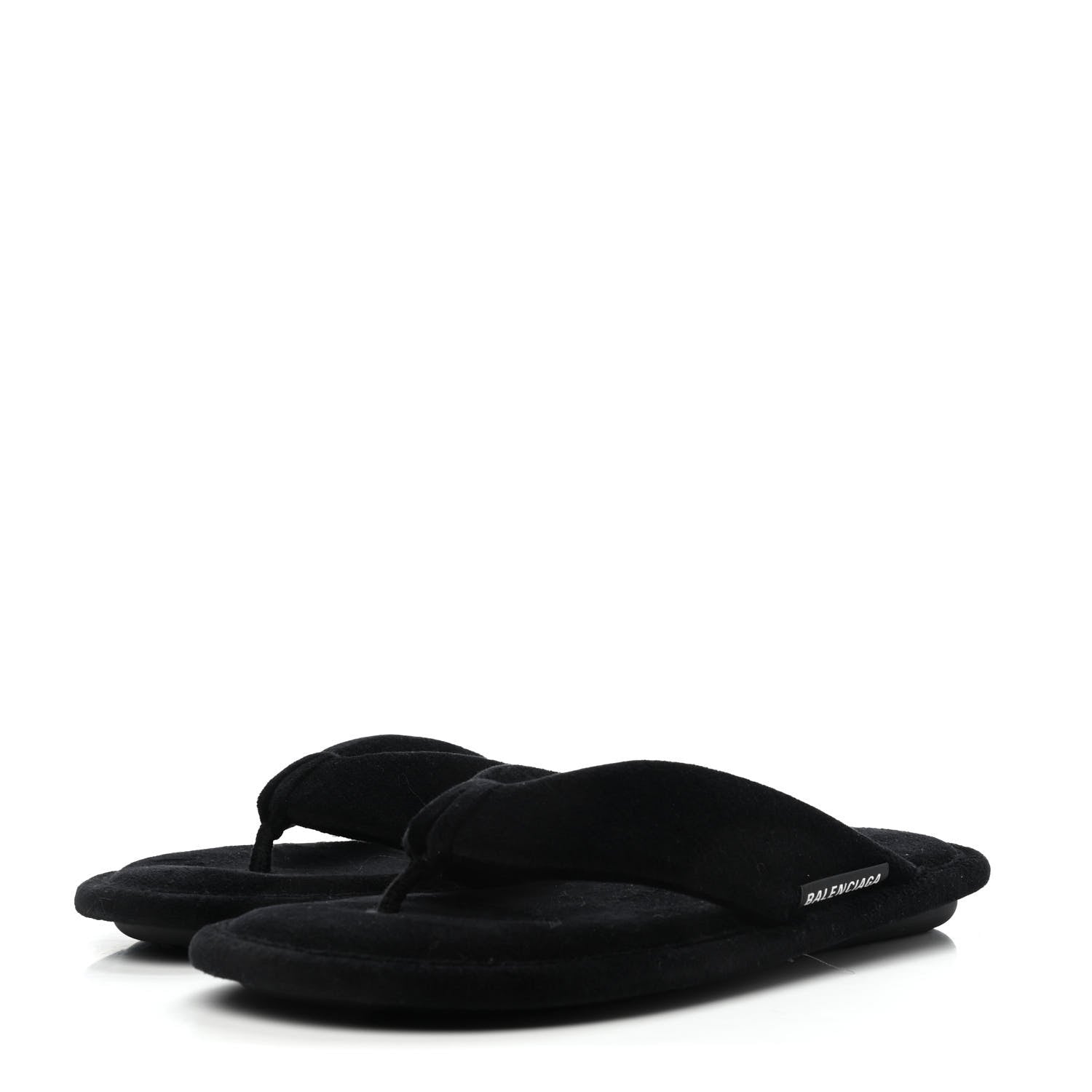 Balenciaga Towel Velvet Soft Thong Sandals 38 Black 3 of 4