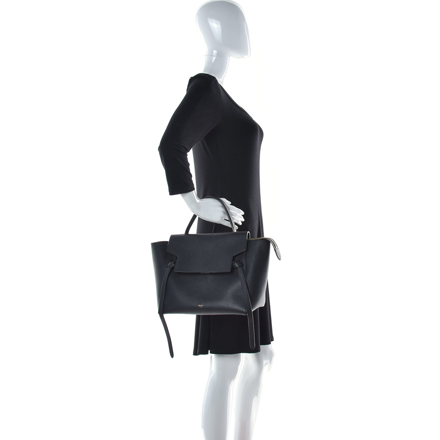 Grained Calfskin Mini Belt Bag Dark Taupe