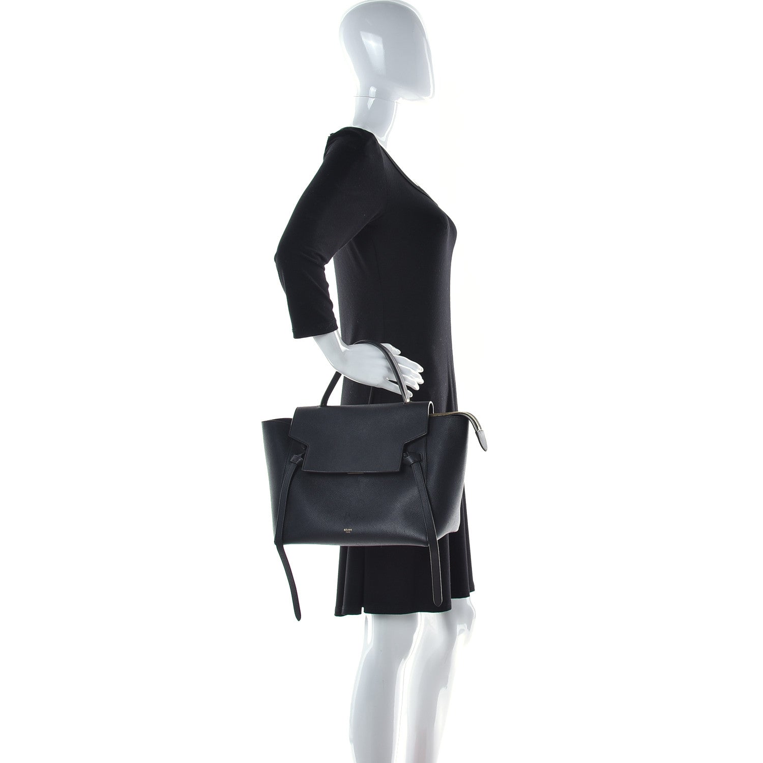 Celine Grained Calfskin Mini Belt Bag Dark Taupe 3 of 12