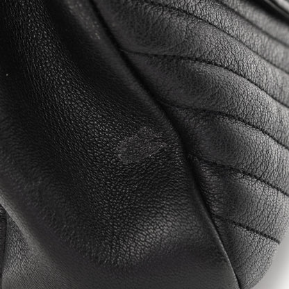 Saint Laurent Sheepskin Matelasse Chevron Monogram Monochrome Large College Satchel Black 11 of 12