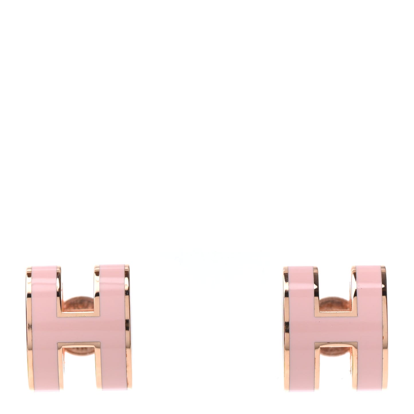 Rose Gold Lacquered Pop H Earrings Rose Dragee