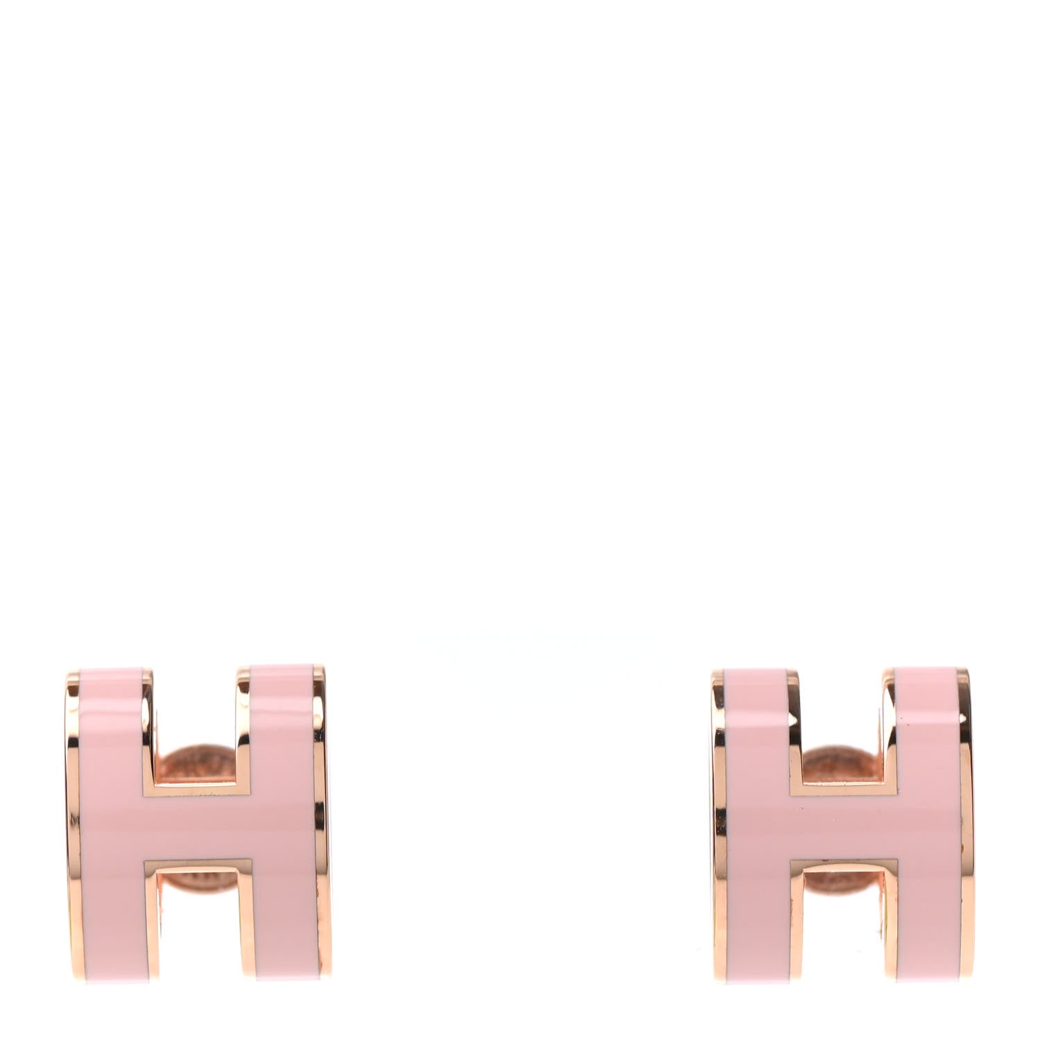 Hermes Rose Gold Lacquered Pop H Earrings Rose Dragee 1 of 4