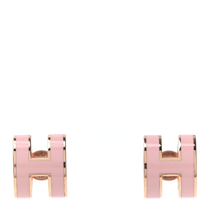 Hermes Rose Gold Lacquered Pop H Earrings Rose Dragee 1 of 4