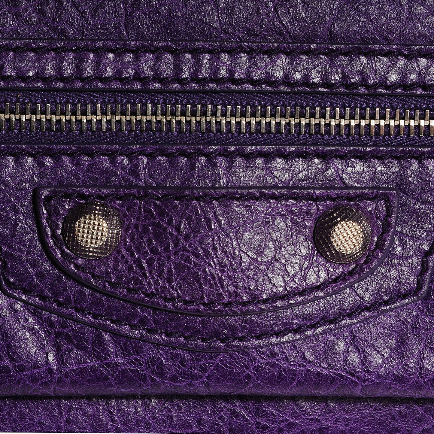 Agneau Giant 12 Silver Hardware Envelope Clutch Dark Violet