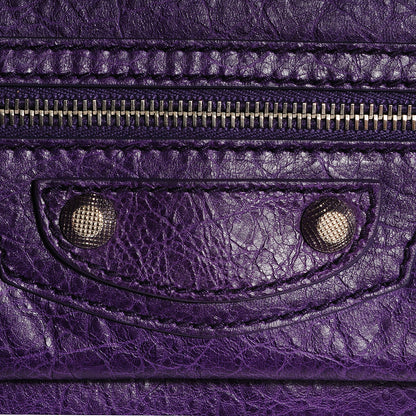 Balenciaga Agneau Giant 12 Silver Hardware Envelope Clutch Dark Violet 6 of 10