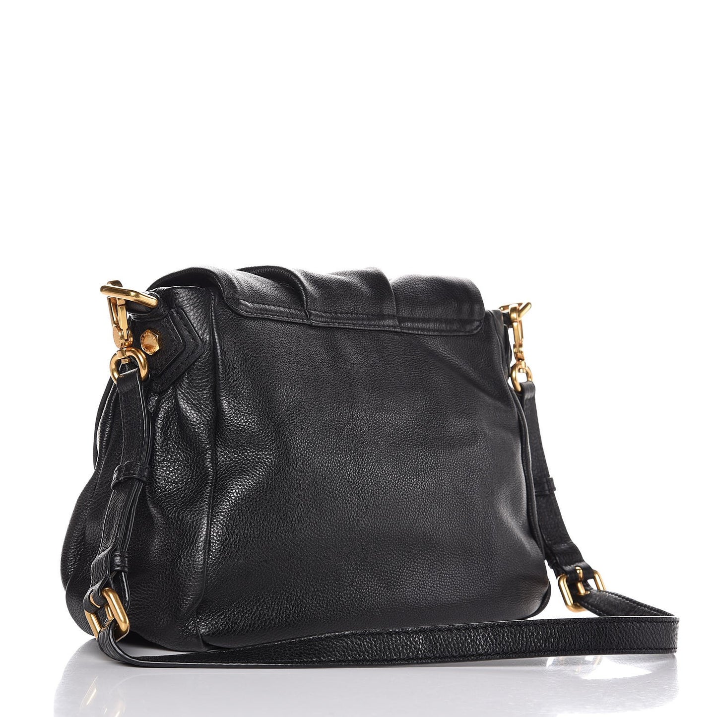 MARC by Pebbled Calfskin Classic Q Lil Ukita Satchel Black