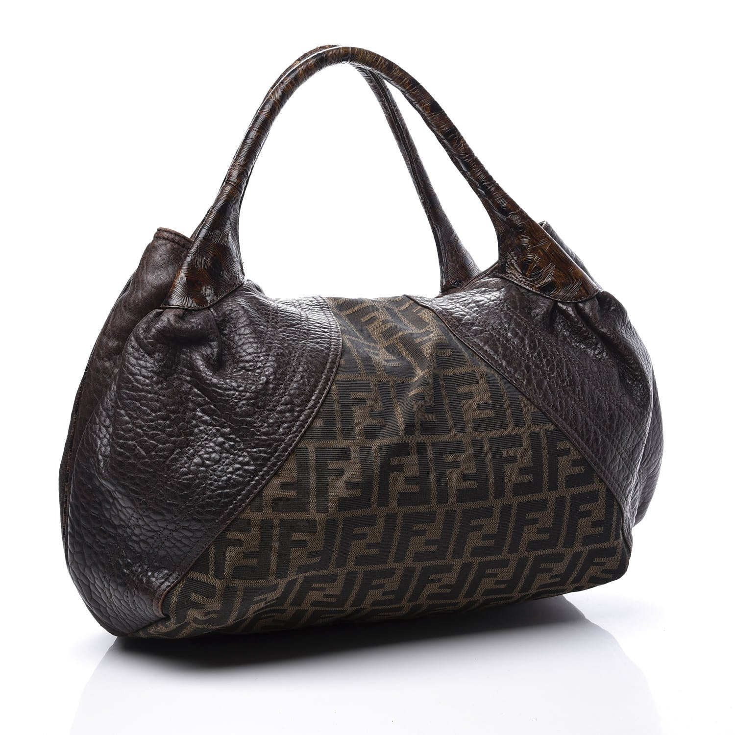 Fendi Zucca Nappa Nuvolata Vitello Tortuga Spy Tobacco Moro 2 of 12