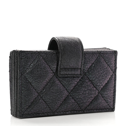 Chanel Iridescent Caviar Quilted Gusseted Card Holder Black 3 of 7