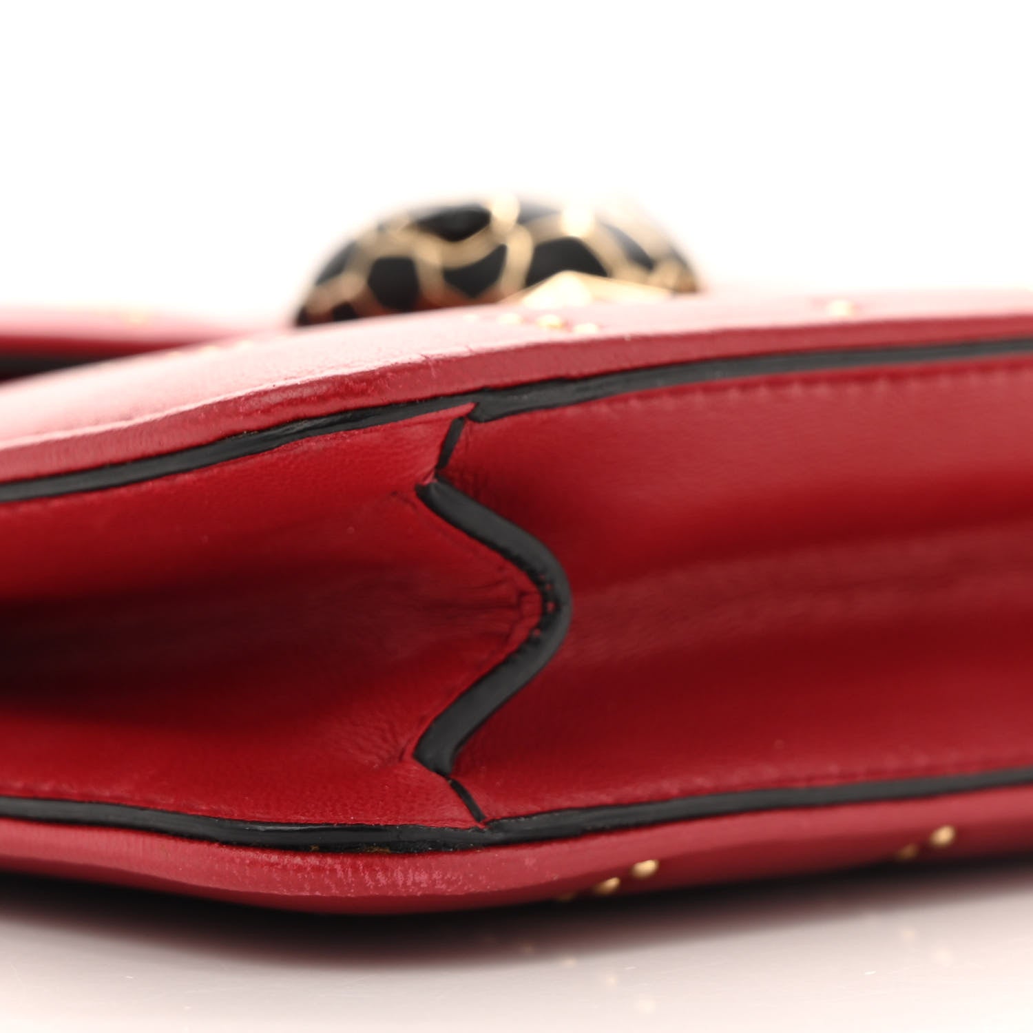 Bulgari Calfskin Star Studded Serpenti Forever Crossbody Bag Red 10 of 14
