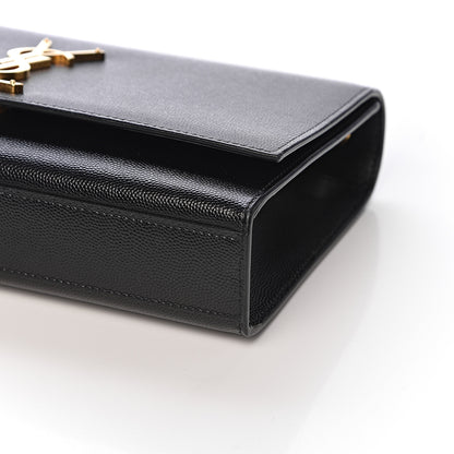 Saint Laurent Grain De Poudre Medium Classic Monogram Kate Satchel Black 8 of 10