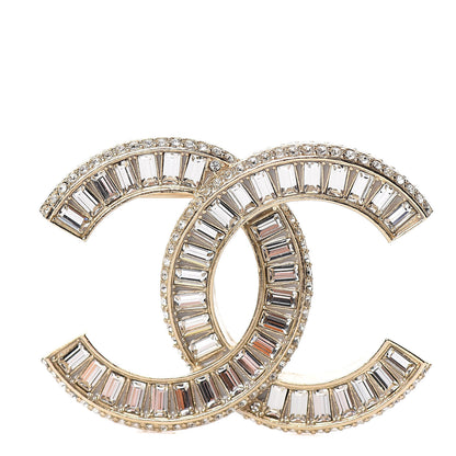 Chanel Baguette Crystal CC Brooch Gold 1 of 5