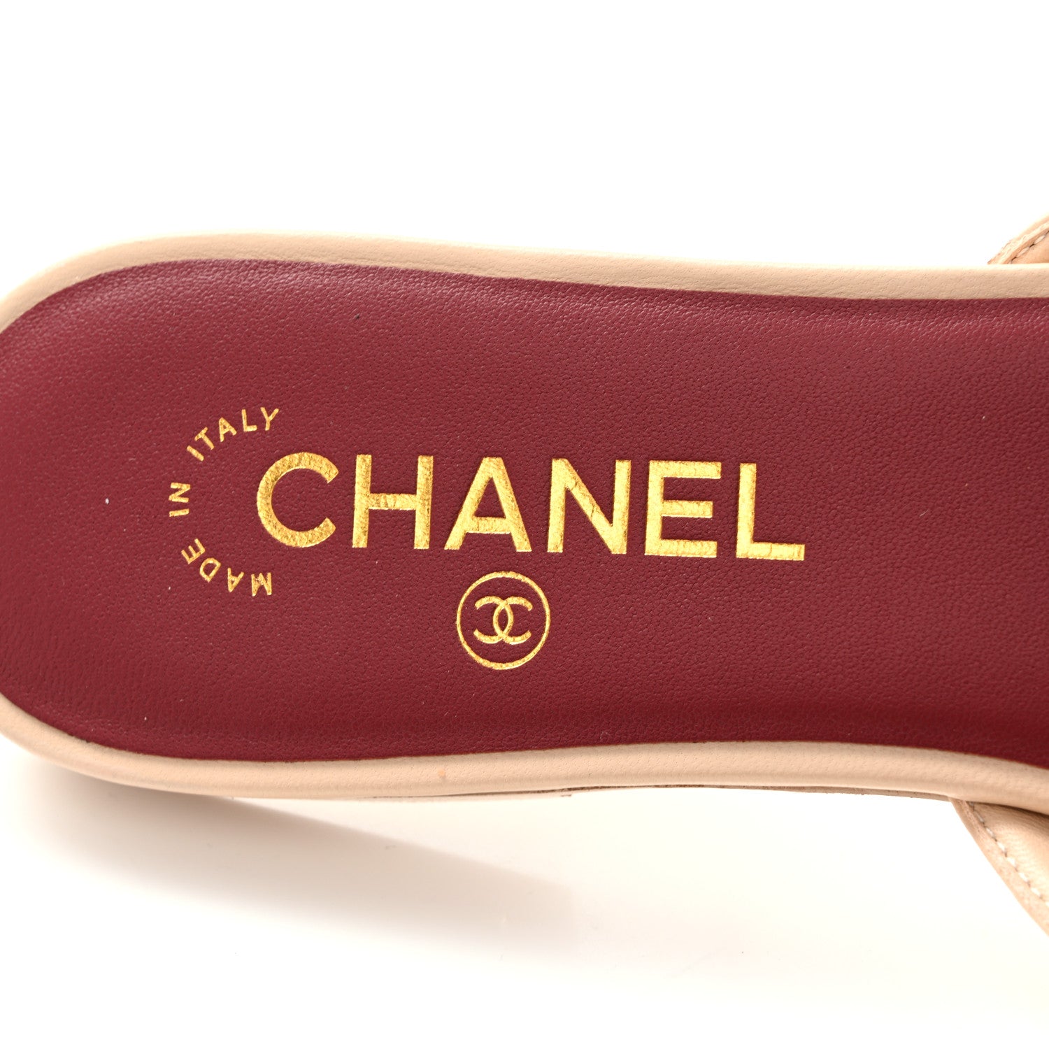 Chanel Mesh Cotton Lambskin CC Coco Beach Flat Mules 39.5 Light Beige 6 of 11
