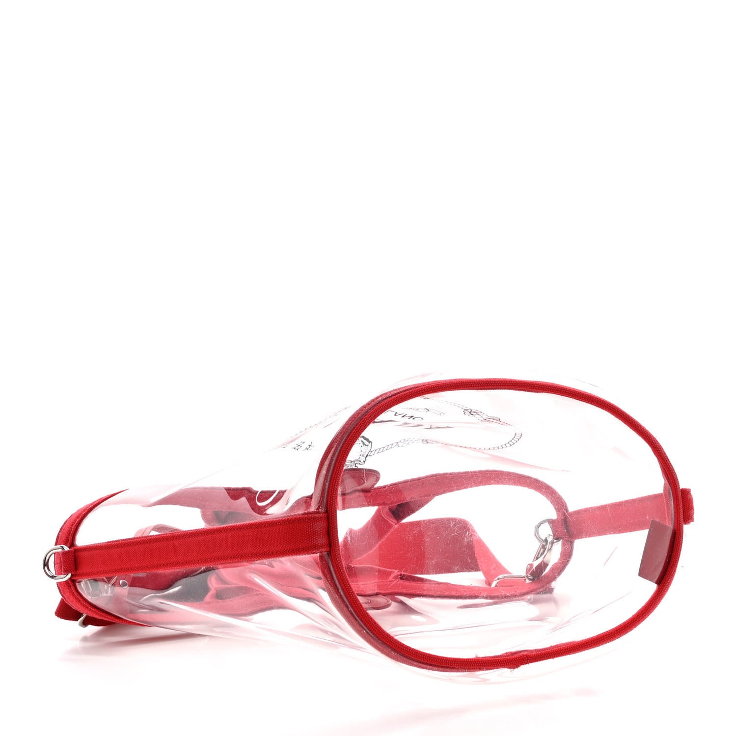 Plexiglass Calfskin Small Shopper Tote Rosso