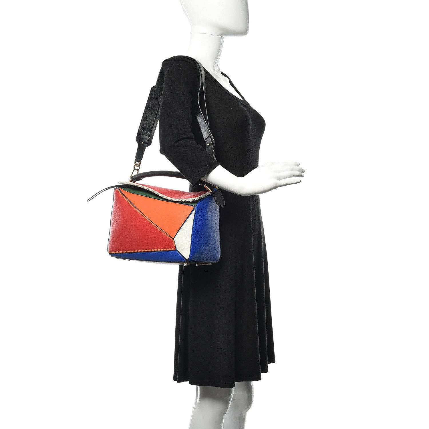 Loewe Calfskin Medium Patchwork Puzzle Bag Multicolor 2 of 13