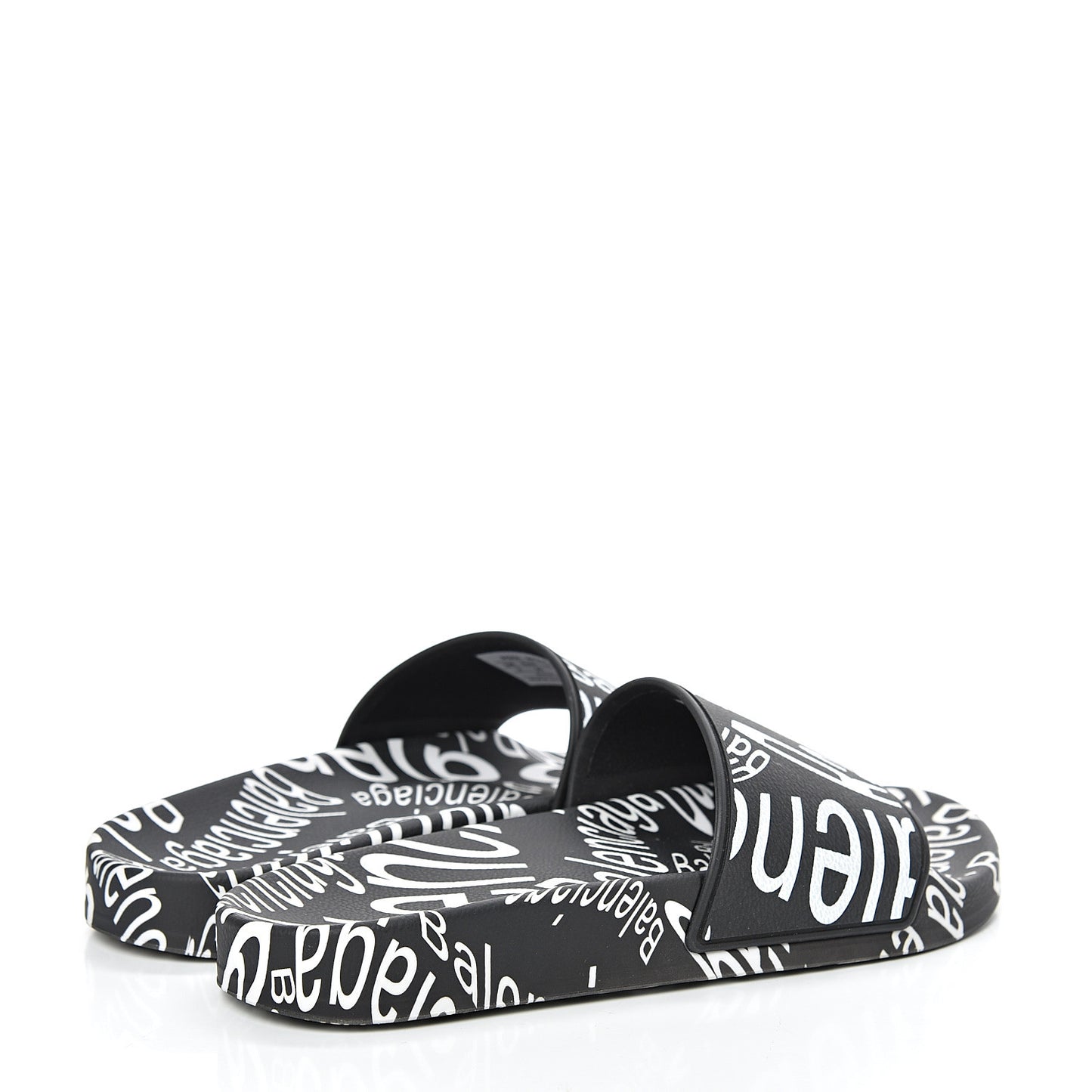 Rubber Wave Printed Womens Logo Pool Slide Sandals 36 Black