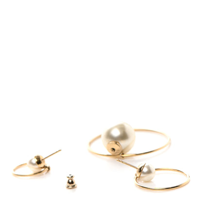 Christian Dior Pearl Mise En Dior Tribal Hoop Earrings 3 of 5