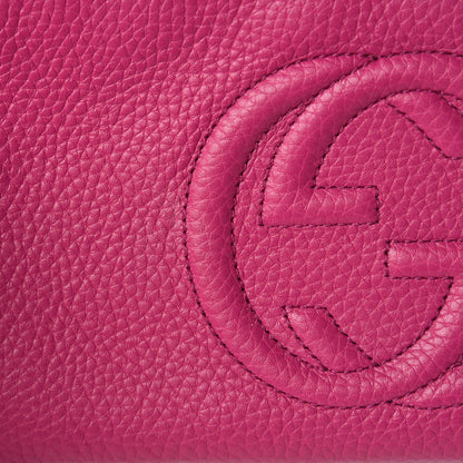 Gucci Pebbled Calfskin Soho Wristlet Bright Bougainvillea 10 of 11