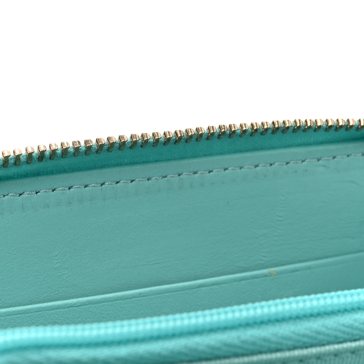 Caviar Quilted Zip Coin Purse Turquoise