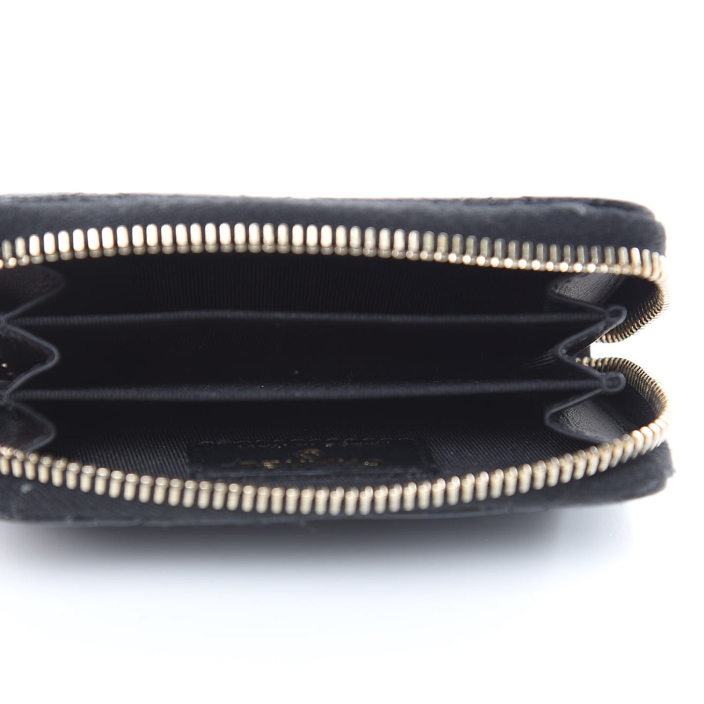 Caviar Quilted Zip Coin Purse Black