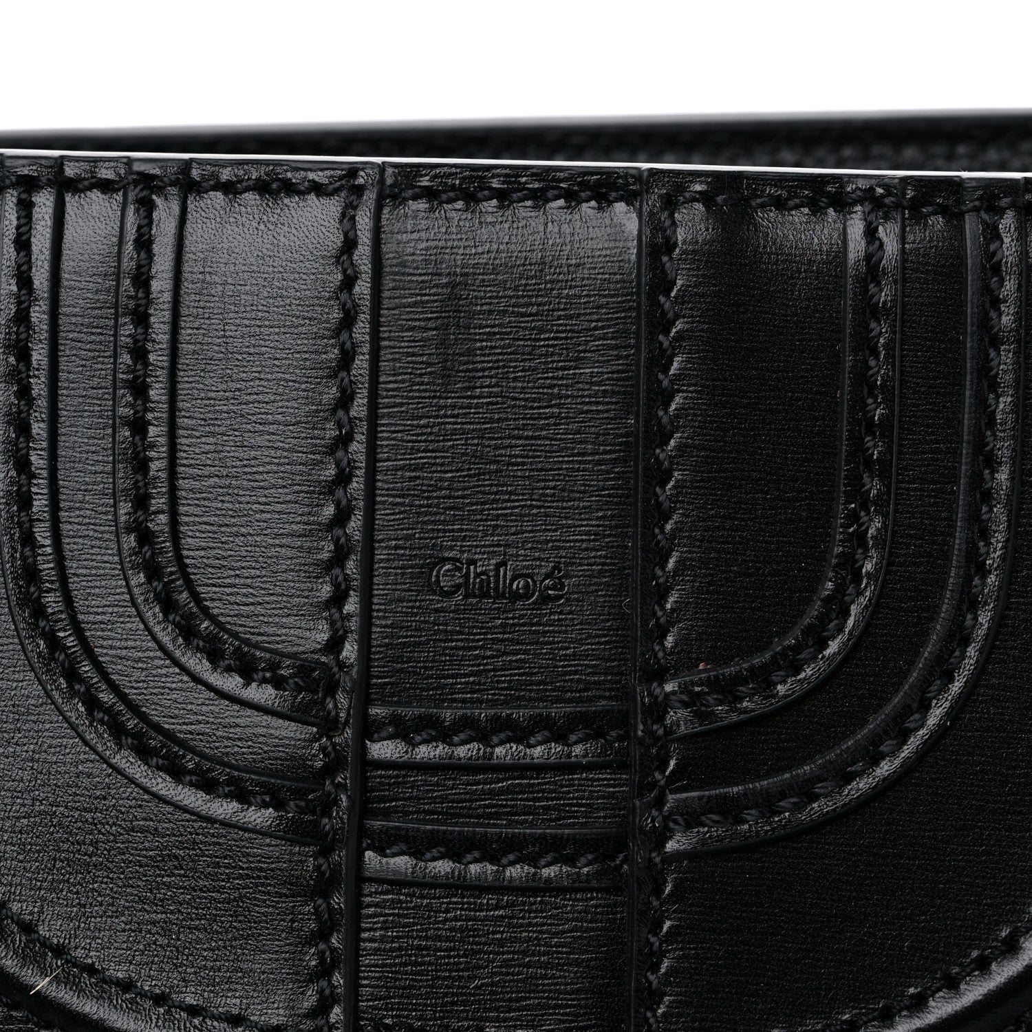 Chloe Shiny Grained Calfskin Marcie Clutch Black 9 of 9