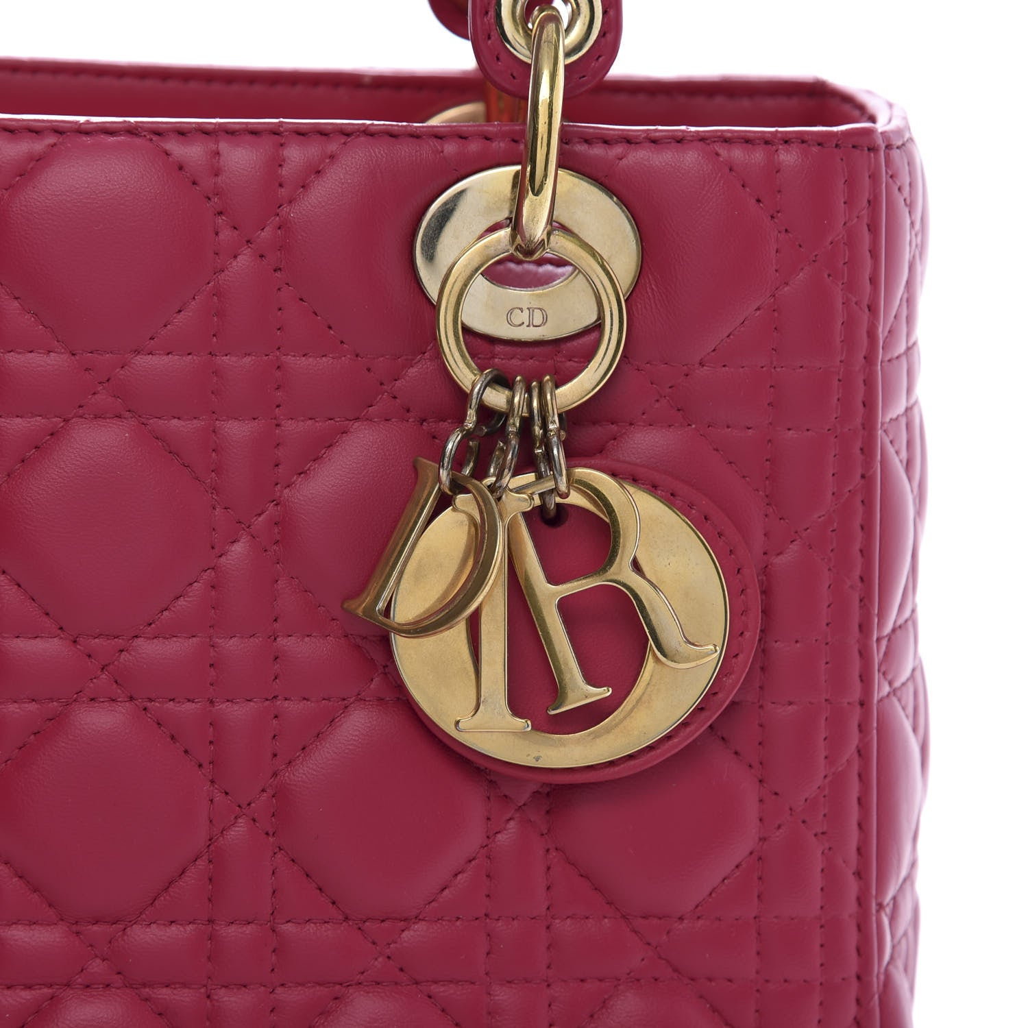 Christian Dior Lambskin Cannage Medium Lady Dior Pink 10 of 11