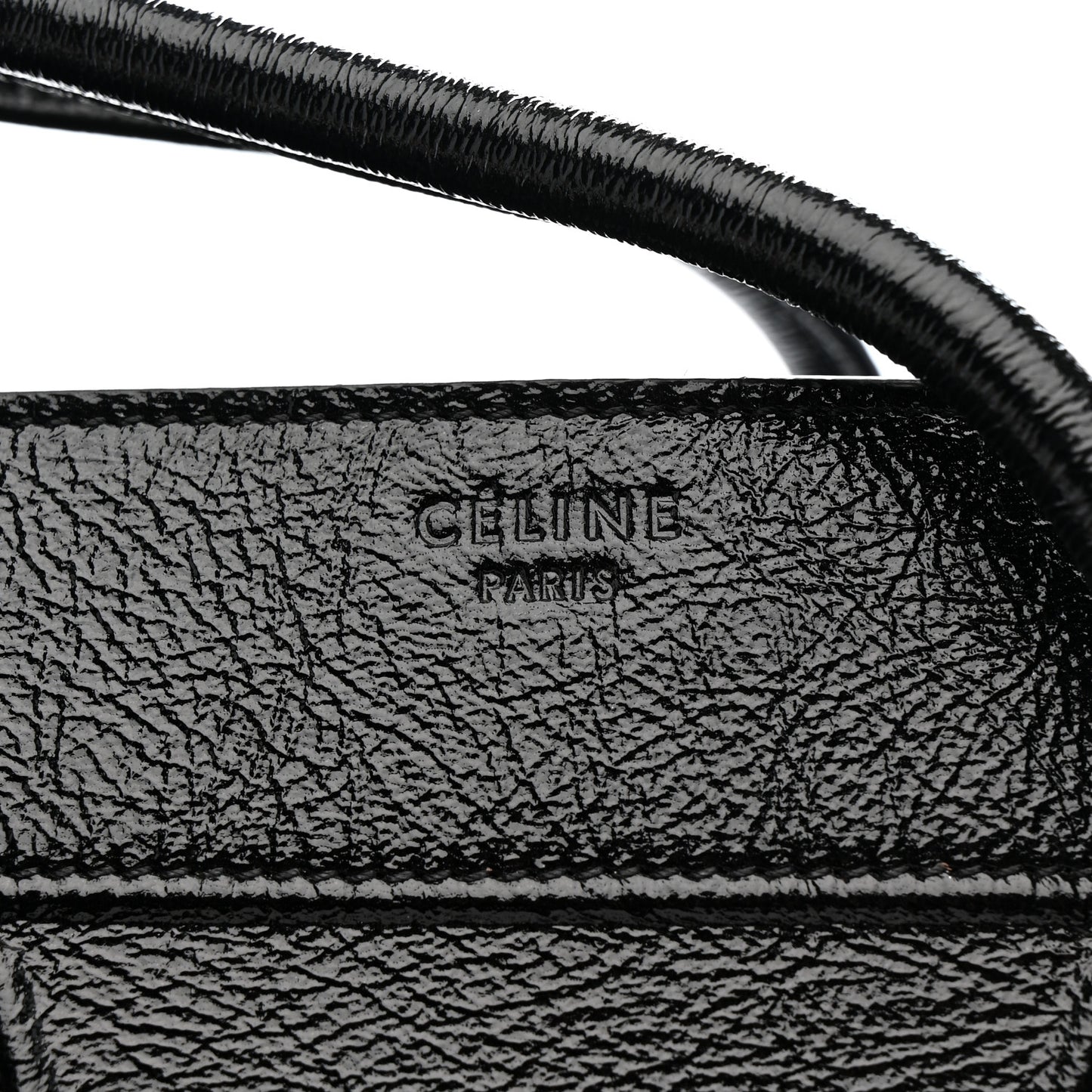 Crinkled Patent Calfskin Medium Phantom Luggage Black