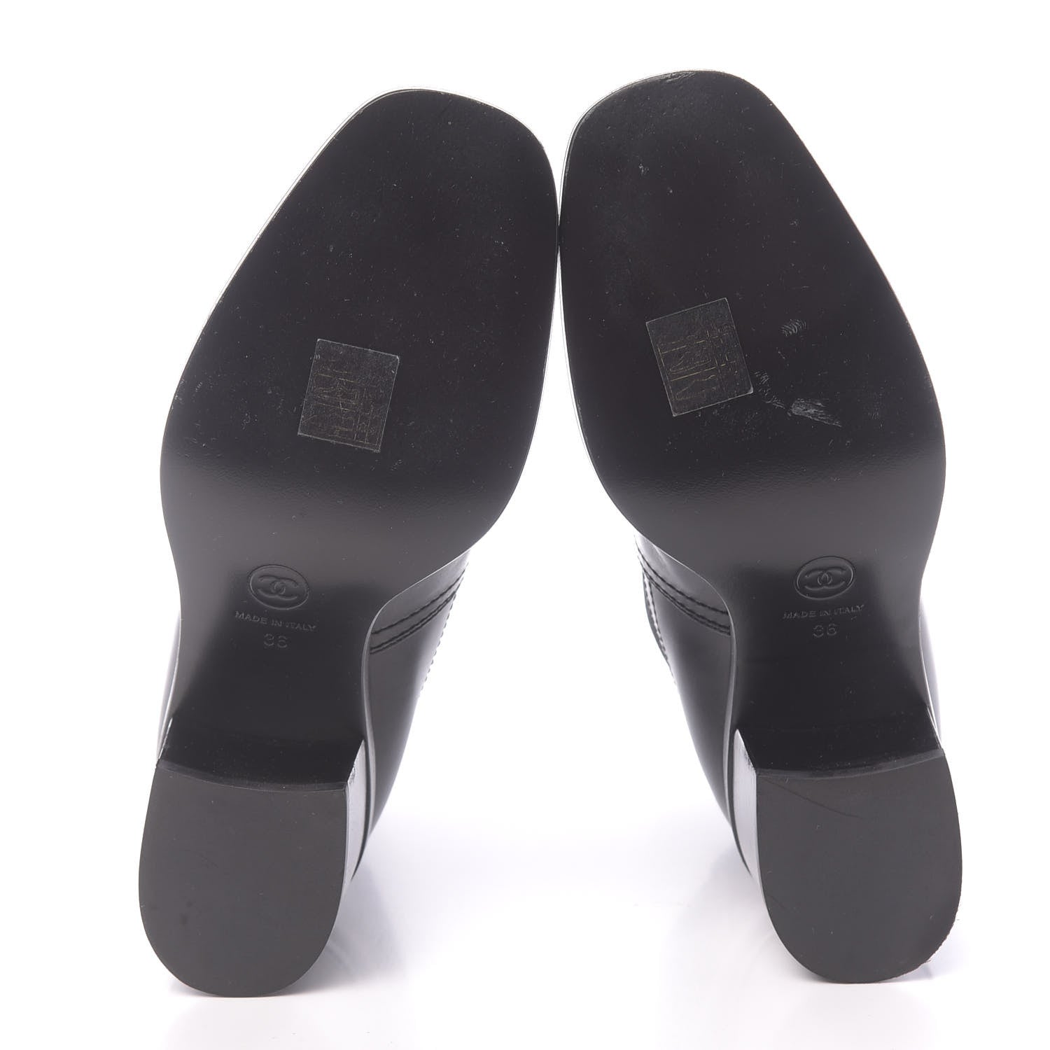 Chanel Calfskin Patent Cap Toe Short Boots 36 Black 5 of 10