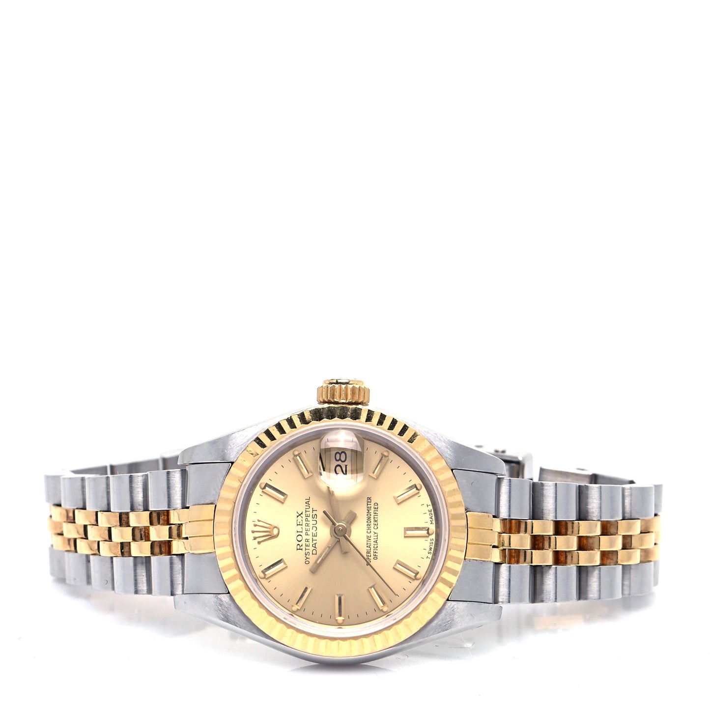 Stainless Steel 18K Yellow Gold 26mm Oyster Perpetual Datejust Watch Champagne 69173