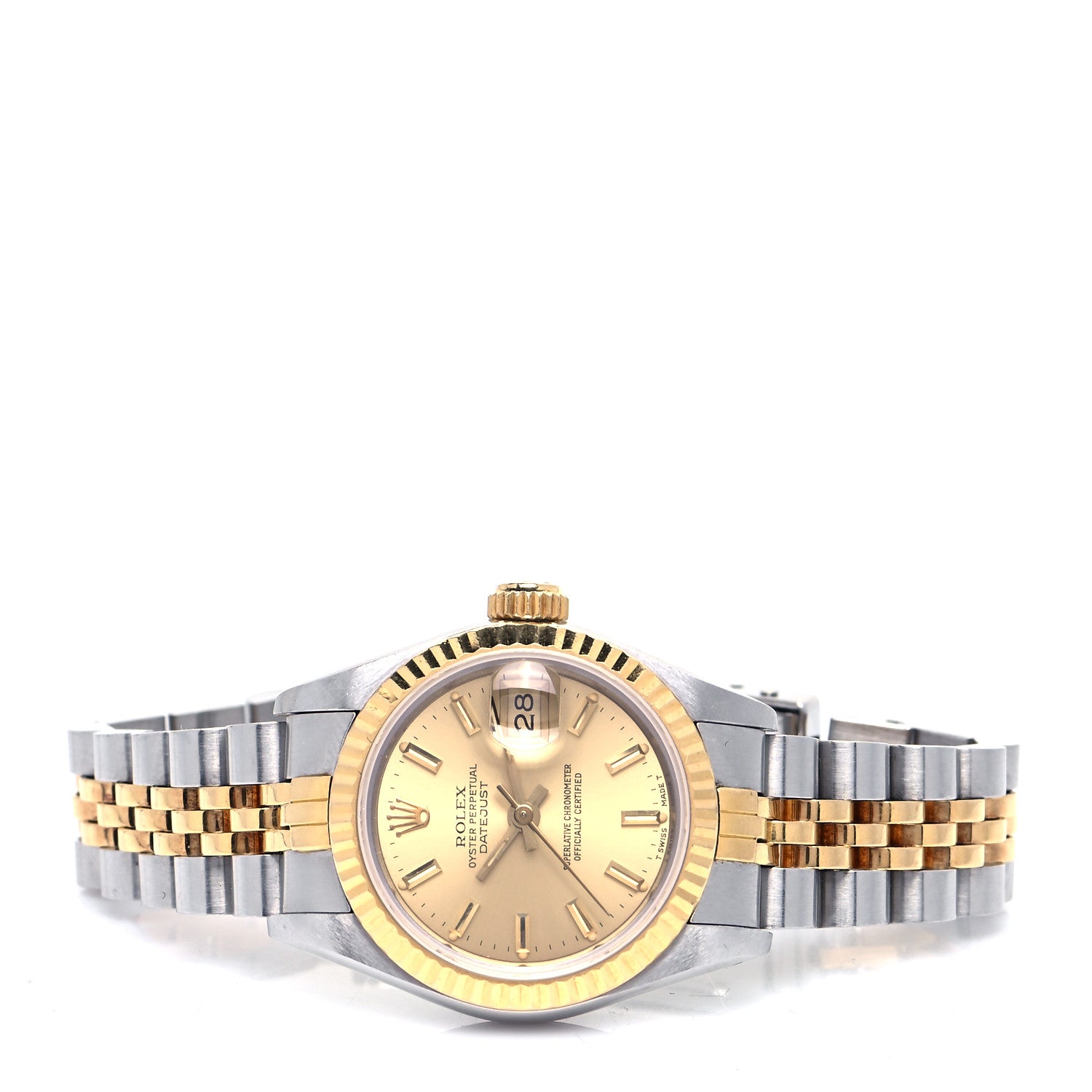 Rolex Stainless Steel 18K Yellow Gold 26mm Oyster Perpetual Datejust Watch Champagne 69173 2 of 4