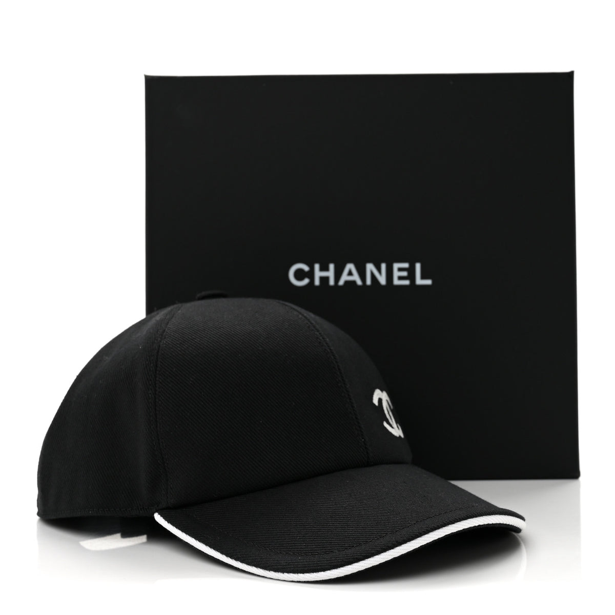 Chanel Cotton CC Cap Hat Black White 9 of 9