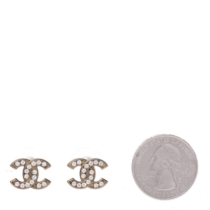 Chanel Crystal CC Earrings Gold 2 of 6