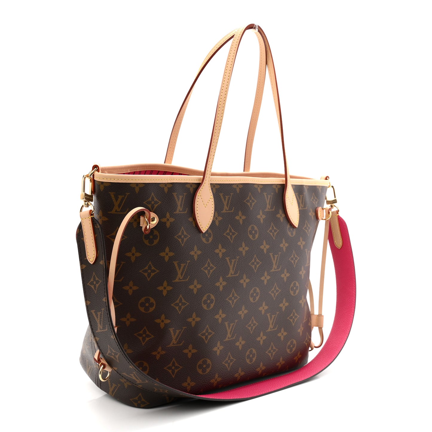 Monogram Inside Out Neverfull Bandouliere MM Rose Pondichery