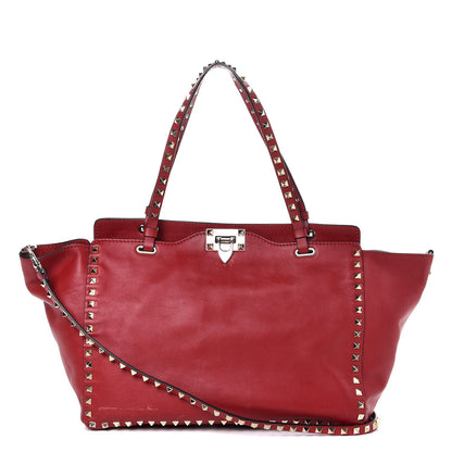 Valentino Garavani Vitello Medium Rockstud Tote Rosso Valentino 1 of 12