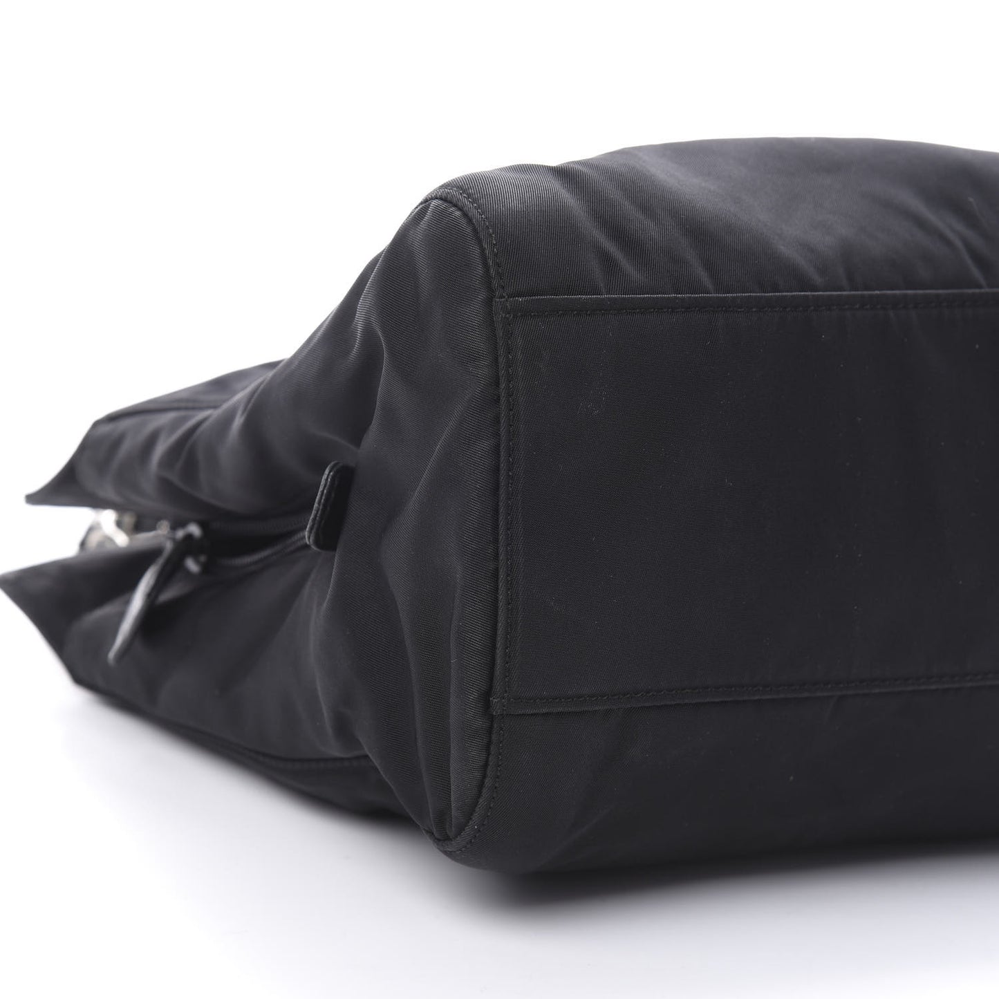 Nylon Tessuto Acciaio Chain Shoulder Bag Black