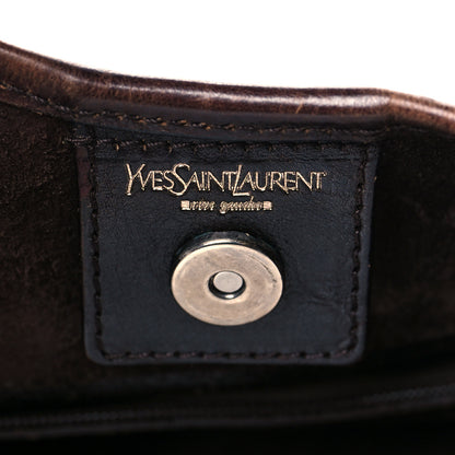 Saint Laurent Buffalo Leather Medium Mombasa Horn Bag Brown 6 of 16