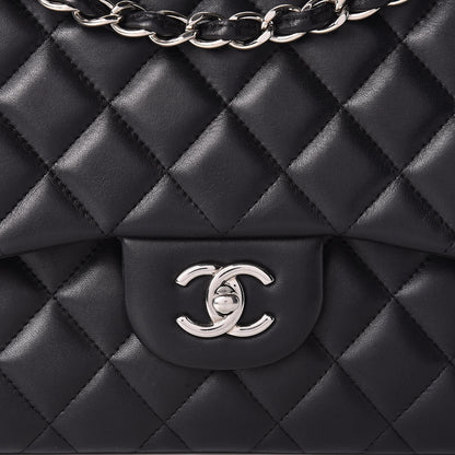 Chanel Lambskin Quilted Jumbo Double Flap Black 8 of 16