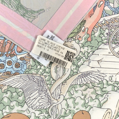Hermes Silk Vintage Ex Libris Atlantis Scarf 70 Gris Perle Rose Pale 3 of 3