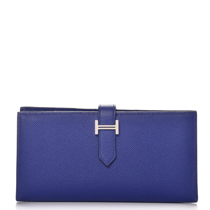 Hermes Epsom Bearn Gusset Wallet Bleu Electrique 1 of 8