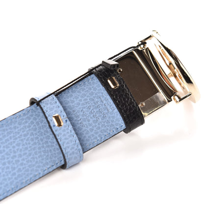 Gucci Dollar Calfskin 1973 Reversible Belt 90 36 Black Mineral Blue 6 of 6