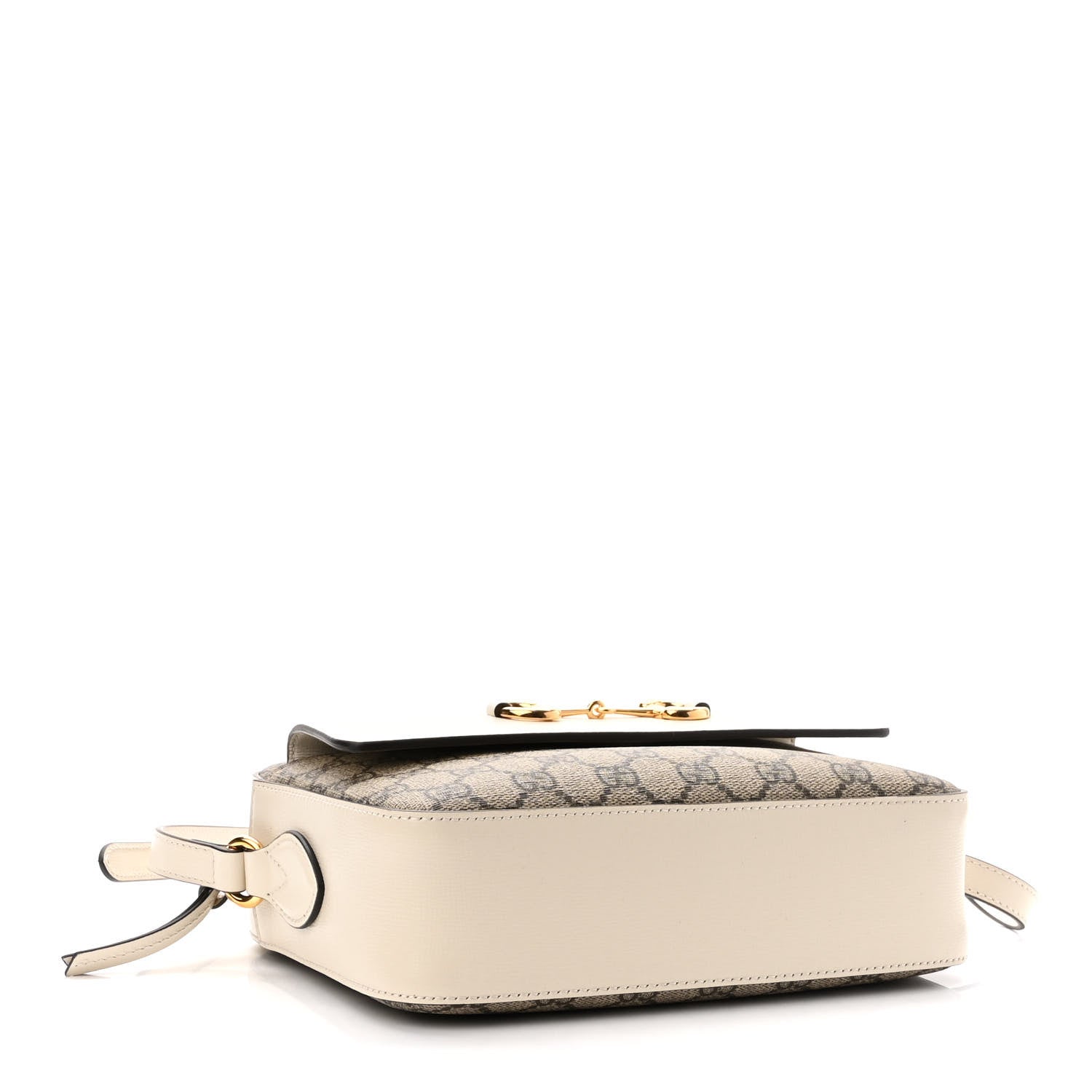 Gucci GG Supreme Monogram Small Horsebit 1955 Shoulder Bag Beige Mystic White 4 of 10