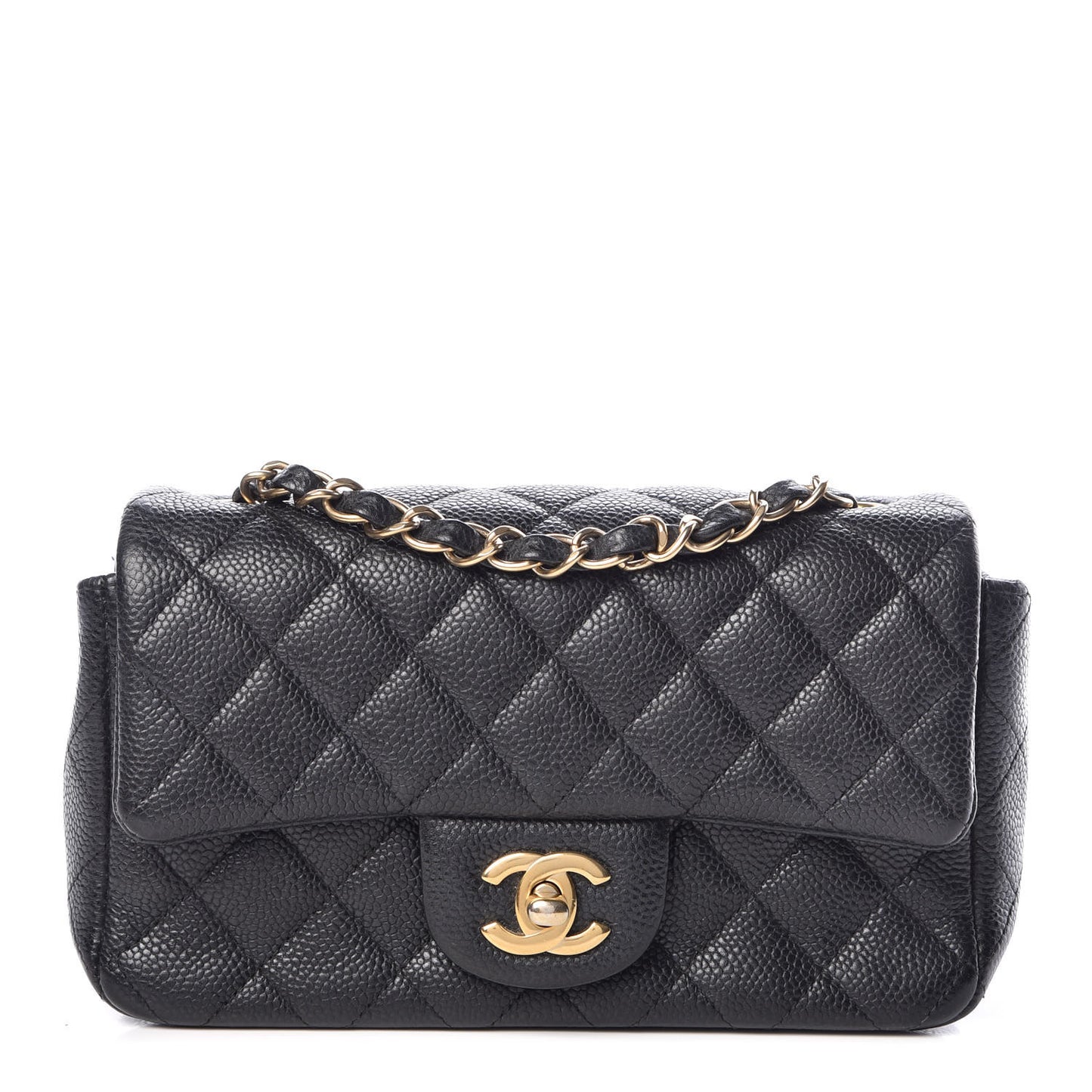 Caviar Quilted Mini Rectangular Flap Black