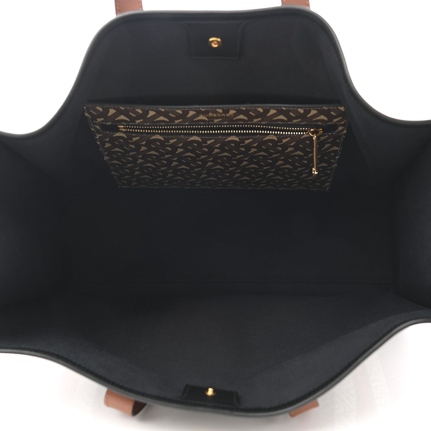 E-Canvas Monogram Stripe Book Tote Bridle Brown