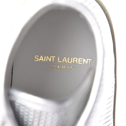 Saint Laurent Metallic Calfskin Lambskin Mens Star Rivington High Top Sneakers 39 Argento 7 of 11